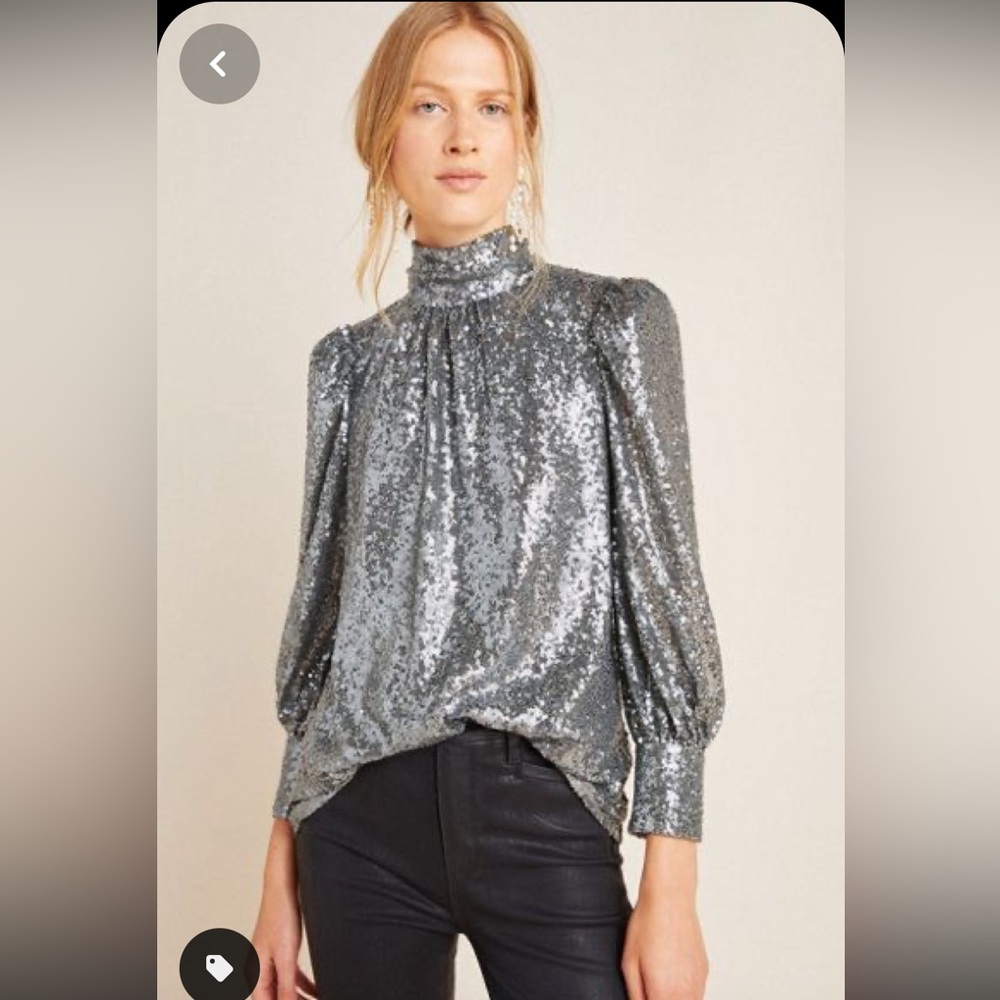 GUC Anthro Sunday in Brooklyn Luna Sequin blouse